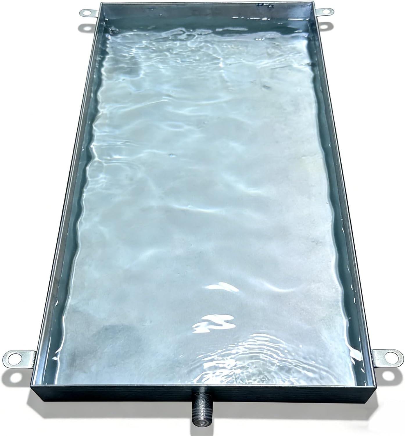 304 Stainless Steel Air Conditioner Drip Tray - Heavy Duty Drip Pan with Drain Outlet & Hanging Lugs for HVAC Units, Outdoor Grills, Gardening (20x30cm / 8x12in)