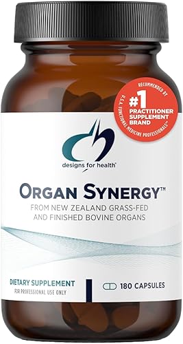 Designs for Health Organ Synergy - Suplementos de órganos bovinos - 100% órganos de carne de res alimentados con pasto con hígado, corazón,