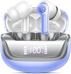 Ecouteurs sans fil, Bluetooth 5.4 écouteurs HiFi Son stéréo, 48H Temps de jeu dans les écouteurs avec 4 ENC Le bruit annule Mic, LED Affichage de la puissance, IP7 Earphones Sport imperméables pour iOS Appareils Android