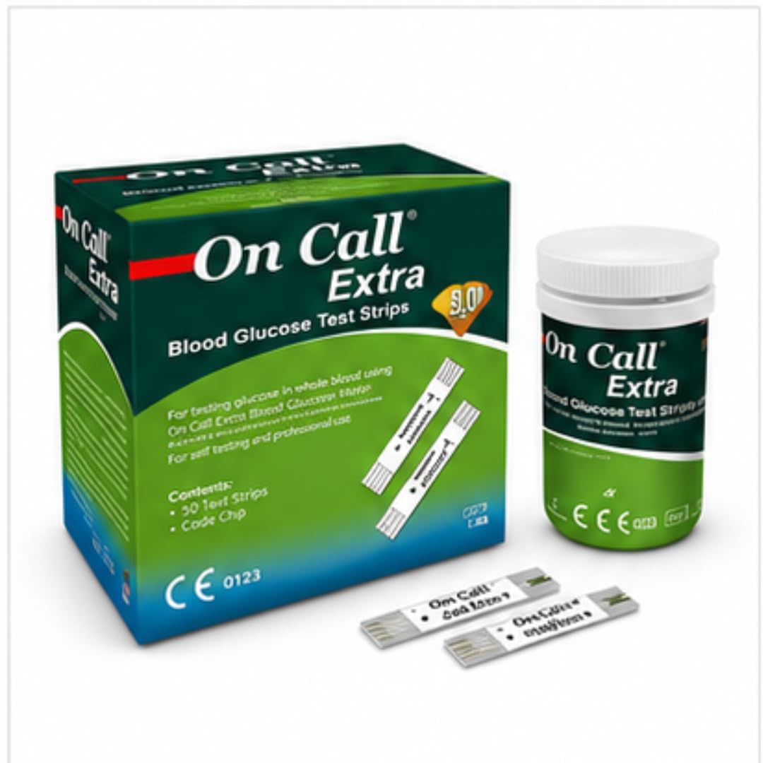 On Call Extra Blood Glucose Test Strips 50 Count | 50 Count Pack, Home Diabetes Monitoring, Blood Sugar Testing-image-13