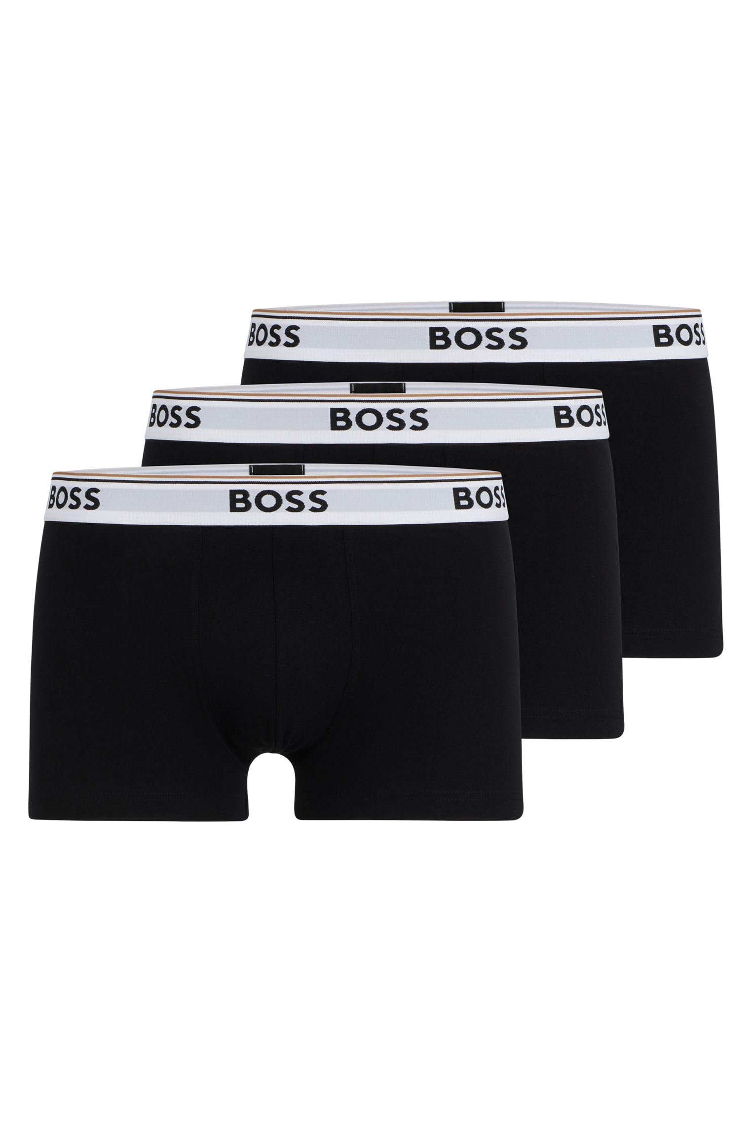 Boss Mężczyźni Trunk 3P Power Bokserki, Czarny, XL