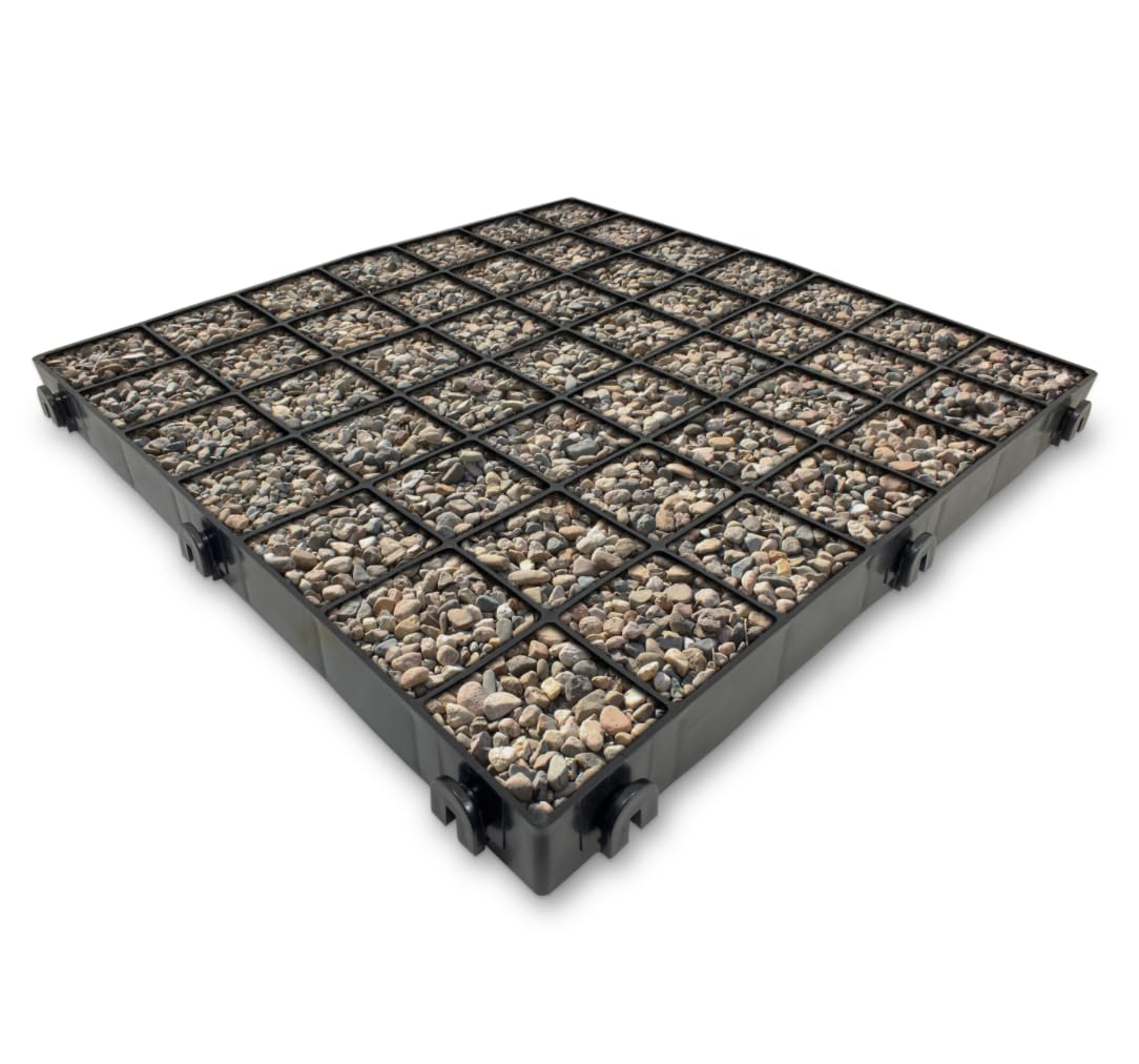 EZY-PAVER Interlocking Ground Support Grid Base – Heavy-Duty Plastic Shed Base System | Reinforced Driveway & Pathway Grid | 500mm x 500mm x 40mm (6ft x 12ft)