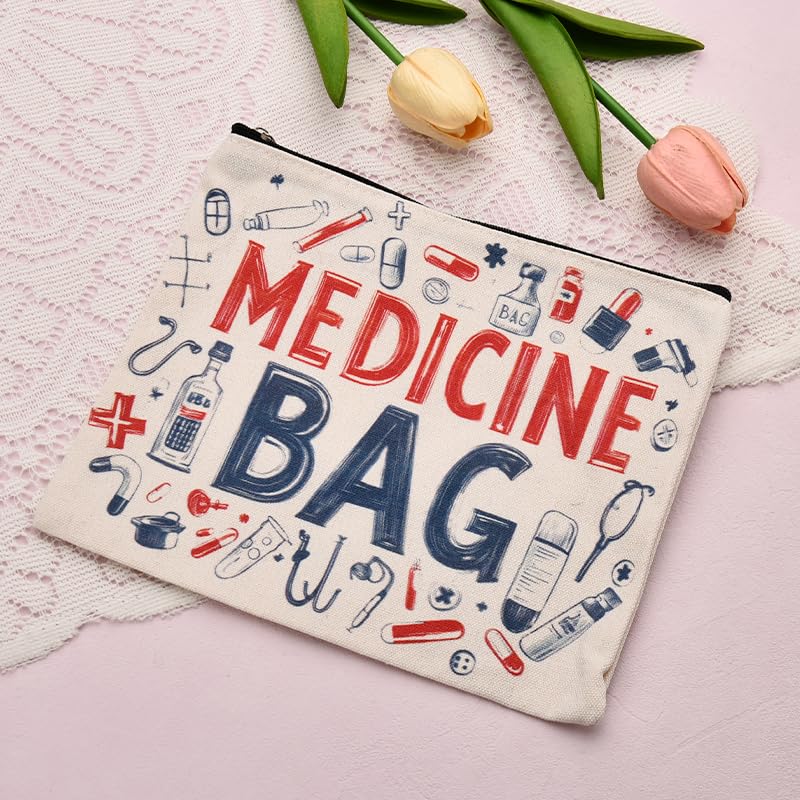 Medicine Travel Toiletry Bag for Women Men Medicine Organiser Meds Pouch Portable Cosmetic Bag for Boys Girls - Image 4