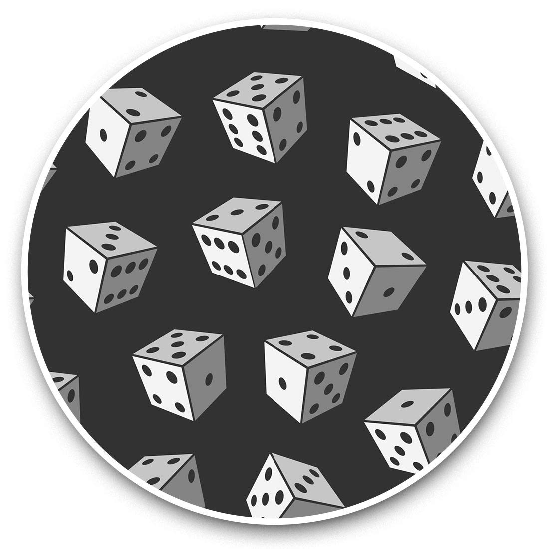 Destination Vinyl Ltd Bw Dice Pattern Lucky Gambling Casino 36811 2 X 7.5Cm Vinyl Stickers (Bw) - Dice Pattern Lucky Gambling Casino 36811