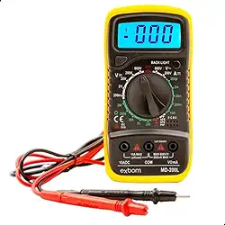 Multímetro Digital Profissional com Display Iluminado, Função HOLD, Mede AC/DC, hFE, Resistência e Continuidade – CAT II 1000V com Bateria Inclusa