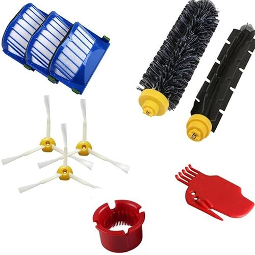 Accesorio para Irobot Roomba 600 610 620 650 Series Kit de piezas de repuesto para aspiradoras, incluye 3 filtros, cepillo lateral y 1 cepillo de