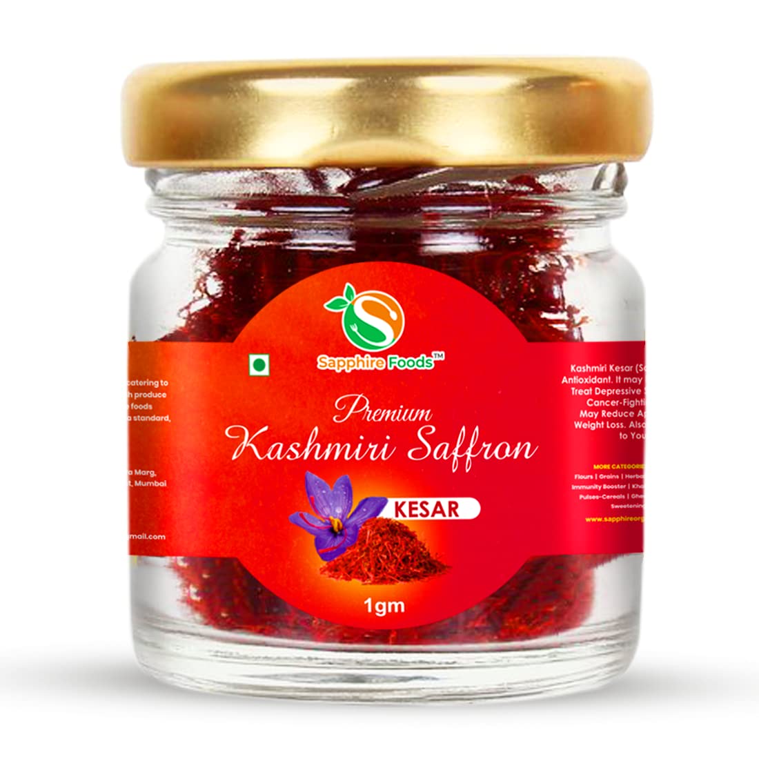 SAPPHIRE FOODS Original Kesar Saffron For All Good For Women Skin Face And Pooja (Kashmiri Kesar) (B0B49XJLQ4) Amazon Price History, Amazon Price Tracker