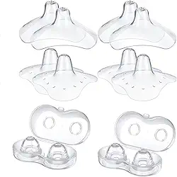 JIELUO 12 Peças de Protetor de Mamilo para Amamentação de Recém-Nascidos, Corretor de Mamilo Invertido de Silicone, com Estojo de Transporte Transparente, Extensor de Mamilo de Silicone para Amamentaç