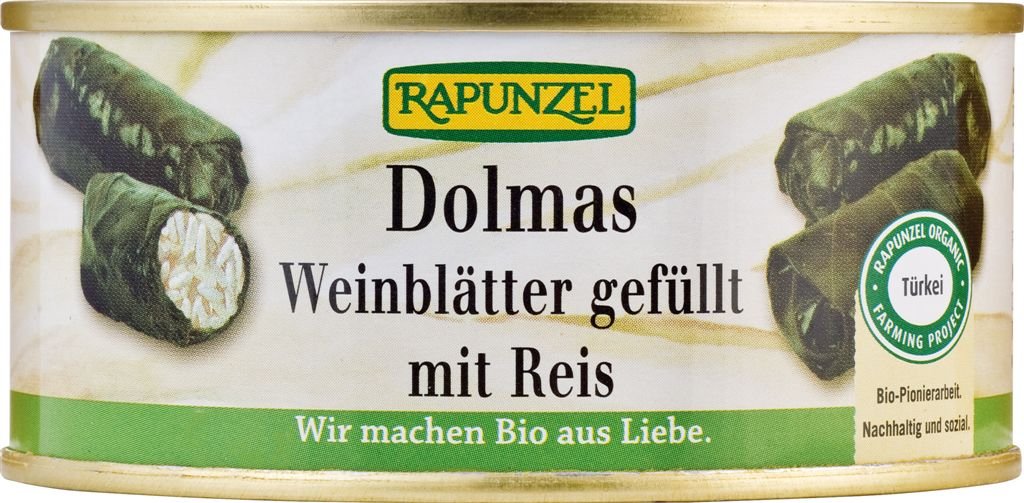 Rapunzel Dolmas Weinblätter gefüllt mit Reis, Projekt Bio, 280 g