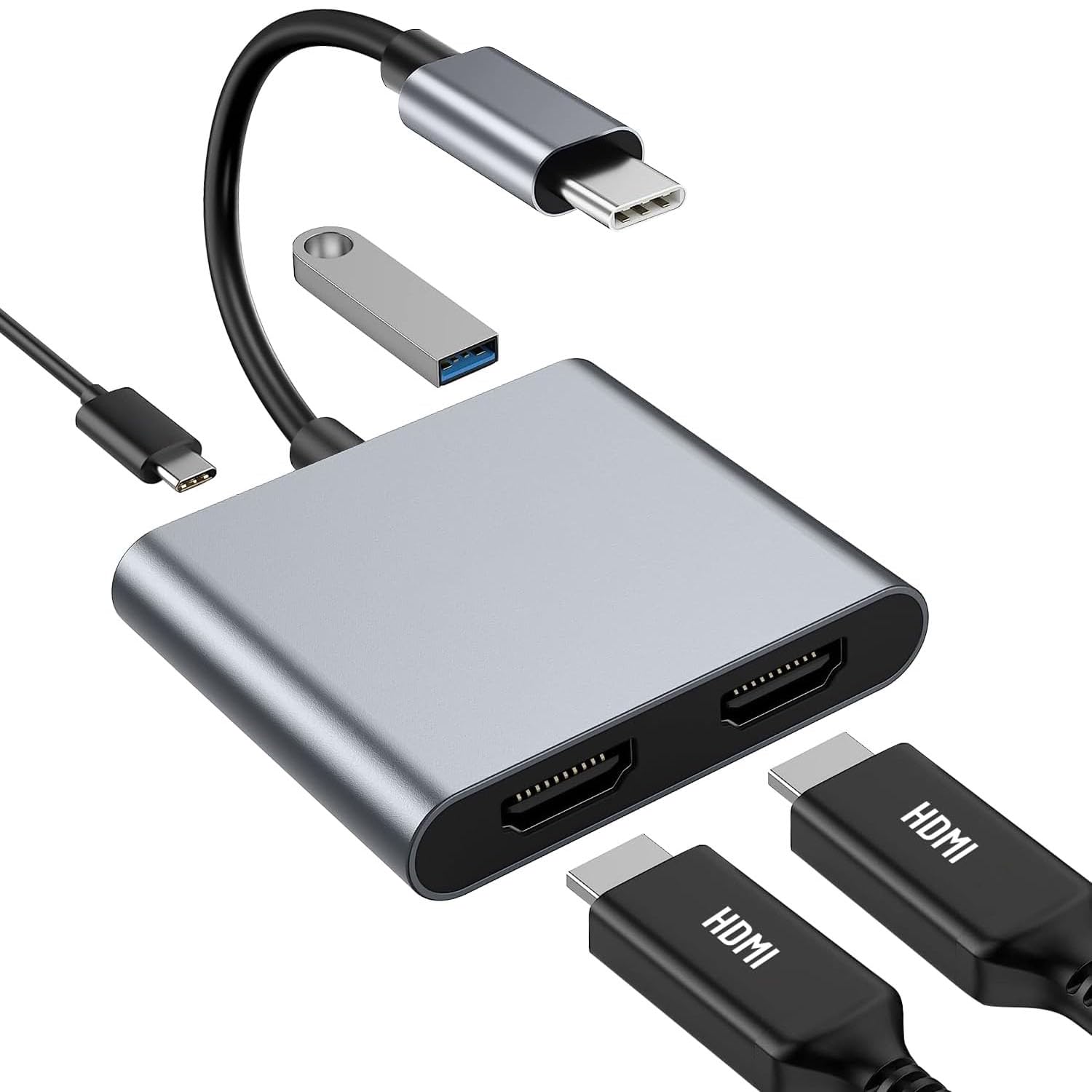Amazon | USB C HDMI 変換アダプタ 4K@60Hz 映像出力+USB3.0 高速