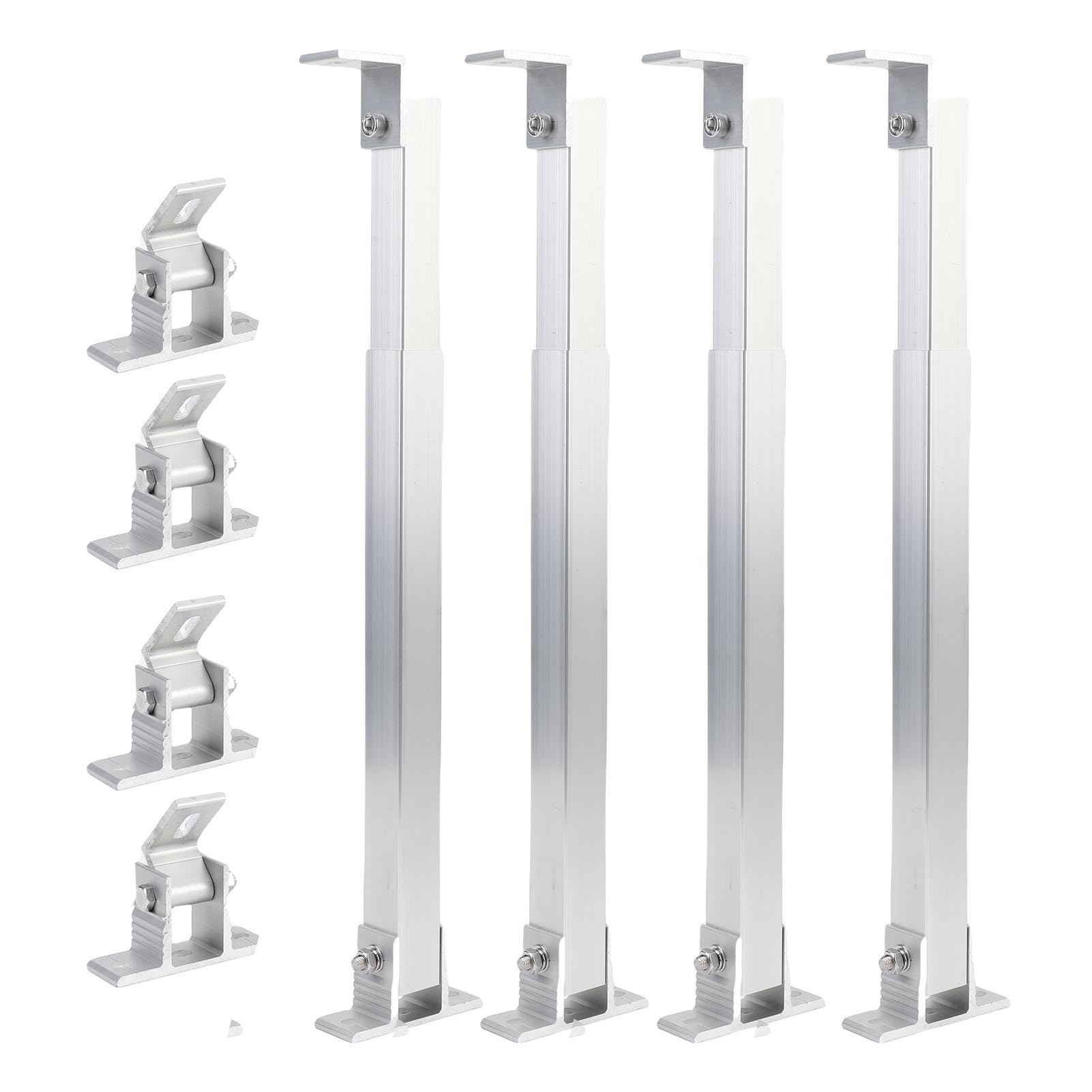 Staffe di Montaggio Inclinabili per Pannello Solare Regolabili, 2 Set Staffe di Montaggio per Pannello Solare Regolabili per Tetti di e Yacht con Supporto per Gambe Inclinabili Pieghevoli,