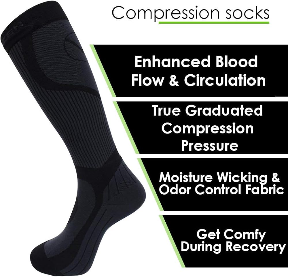 Buу 1 gеt 1 Vin Zen Compression Socks Women & Men (20 30 mmhg) Running Socks Athletic Gear Knee High Stockings, Leg Support 1Pair Tесh Dеаlѕ 🔥 Vin Zen Compression Socks Women & Men (20 30 mmhg) Running Socks Athletic Gear Knee High Stockings, Leg Support 1Pair