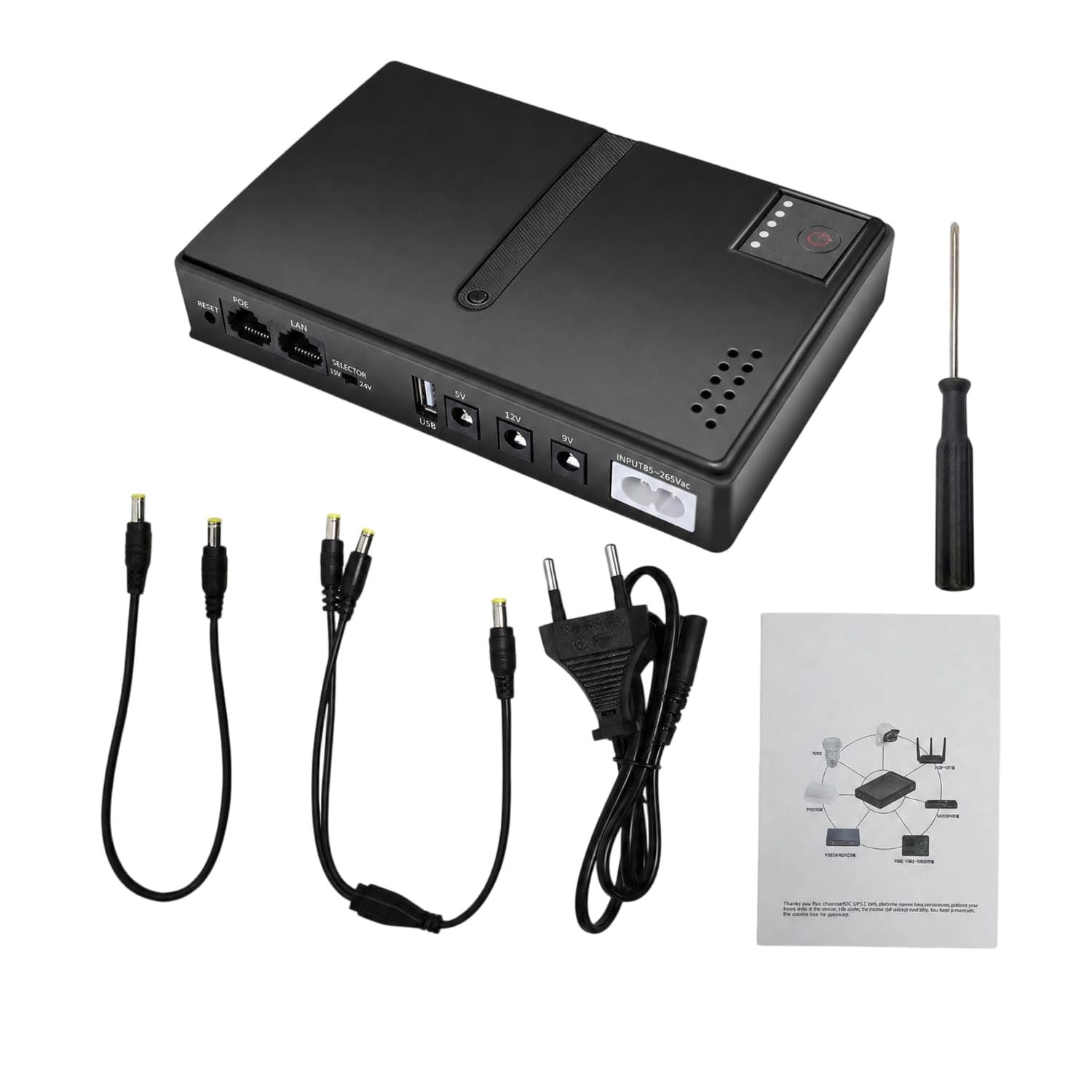 Automatic DC Backup Power Supply Rechargeable DC UPS Compact UPS Battery Backup Uninterrupted for Home Office, Desk, 1018L Dc Backup-image-23