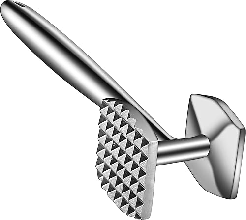 Aliglow Martillo ablandador de carneherramienta de mazolibra para ablandar y golpear carne, carne de res y aves de corral. Construcción de metal