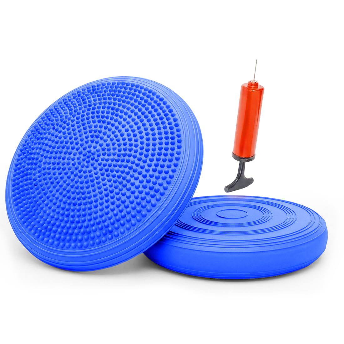 Balance Kissen Mit Pumpe, 34 cm Durchmesser, Ballsitzkissen, Balancekissen, Sitzkissen Orthopädisch, Luftkissen, für Core, Koordination, Fitness Rückentraining Pad
