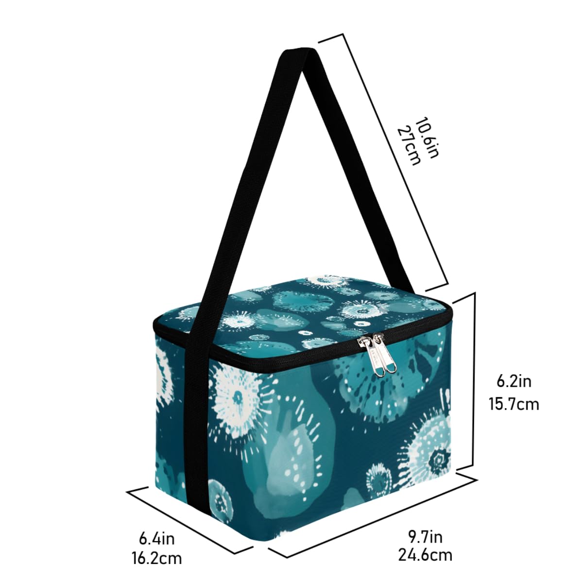 GzLeyigou Lunch Bags for Women Men 9 Cans,Tie Dye Hot & Cold Food Delivery Bag Insulated Grocery Bag Insulated Lunch Box Blue Cooler Bag for Office Work Picnic Beach