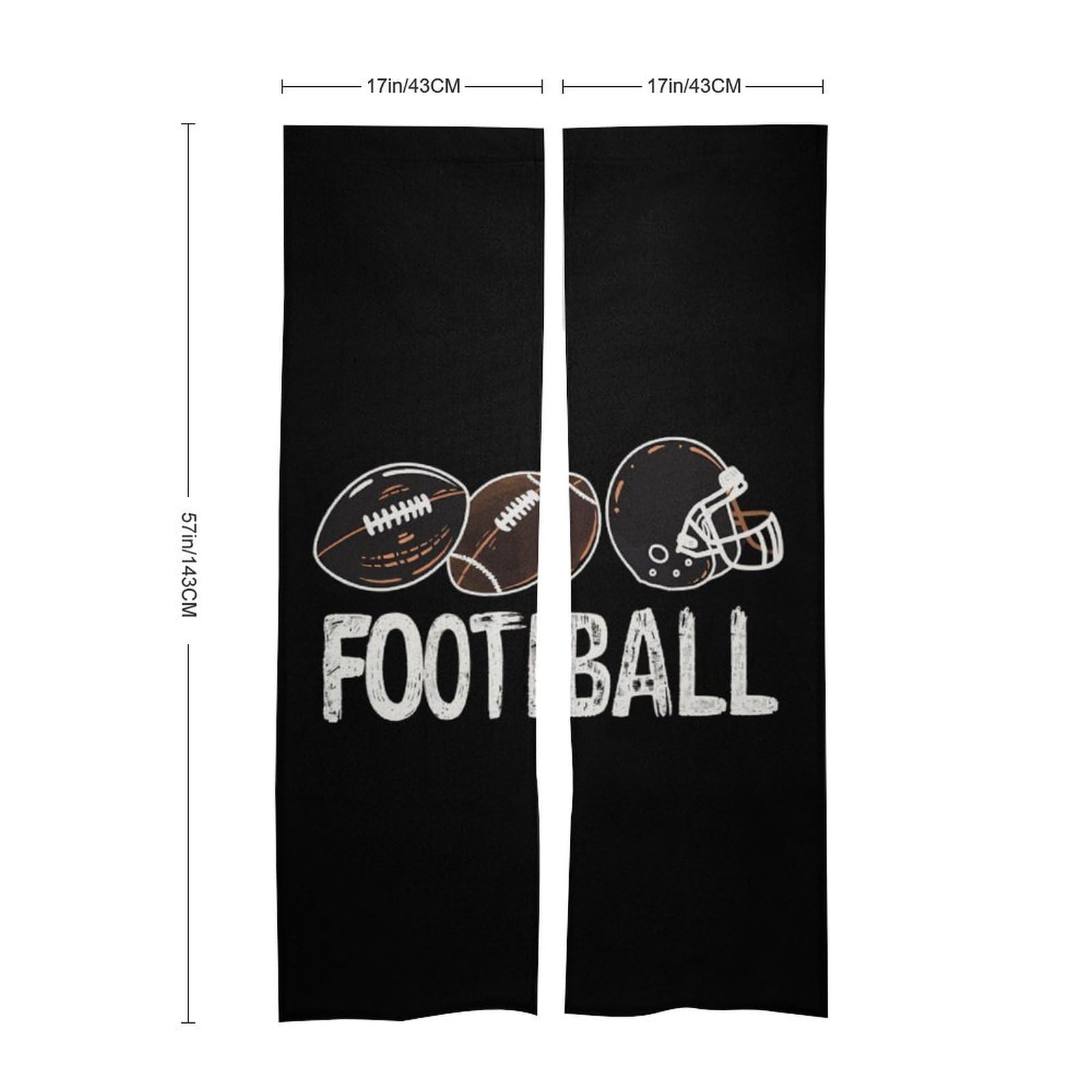 Game Day Football Funny Doorway Curtain 2 Panel Insulated Window Door Cover for Patio Kitchen Bedroom