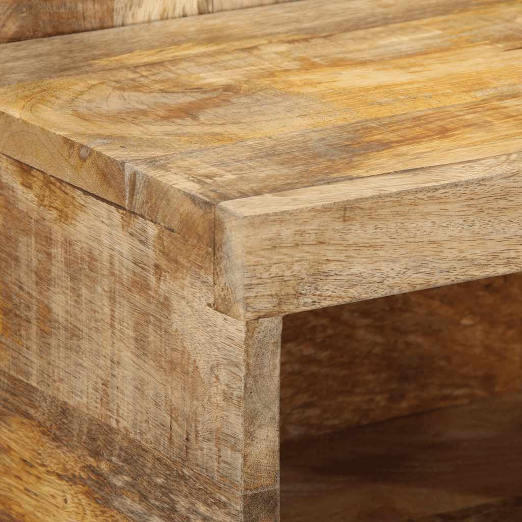 Table de Chevet Suspendue 50x27x50 cm Bois Massif manguier Brut Meuble Rangement Chambre lit Salon Design Mural Naturel