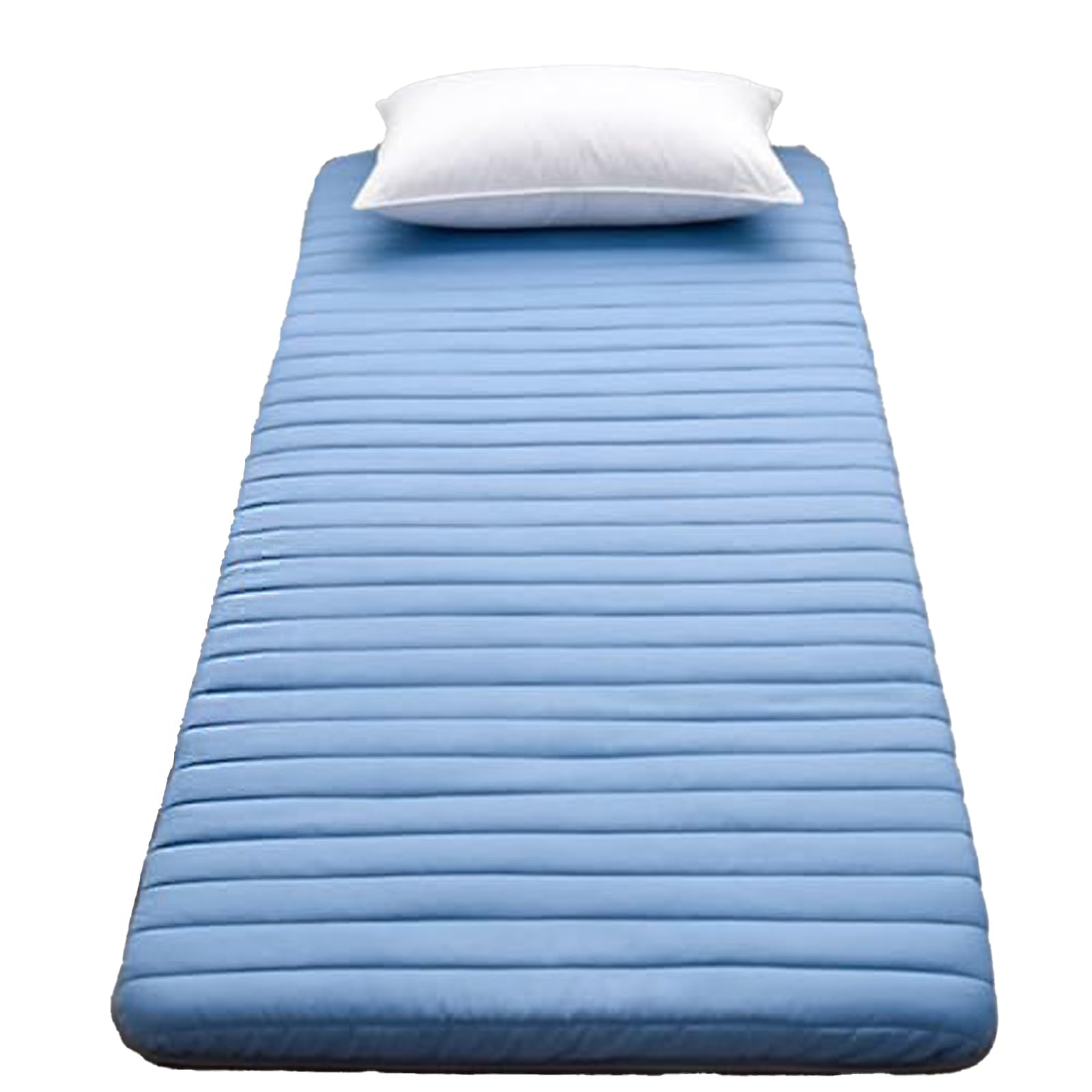 Floor Mattress Single Thickened 5cm, Soft Futon Mattress Tatami Mat Portable Roll Up Mattress Folding Sleeping Bed Pad for Home Camping Couch (blue, 80x190cm)