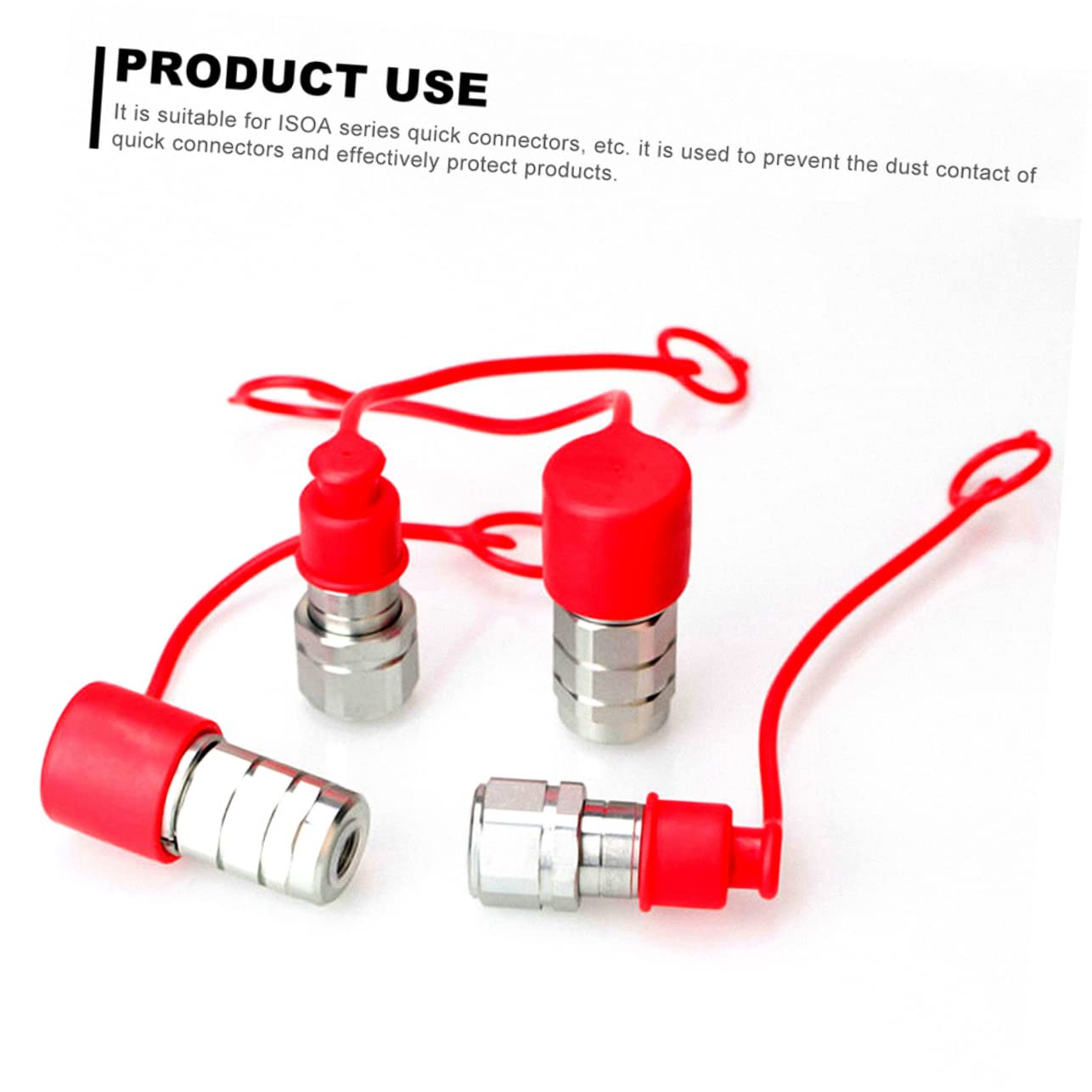 GLEAVI 2 Satz Hydraulik Schnellkupplung Staubschutzkappen aus Leichtem Pvc mit Je Einer Männlichen und Weiblichen Kappe für Sicheren Schutz