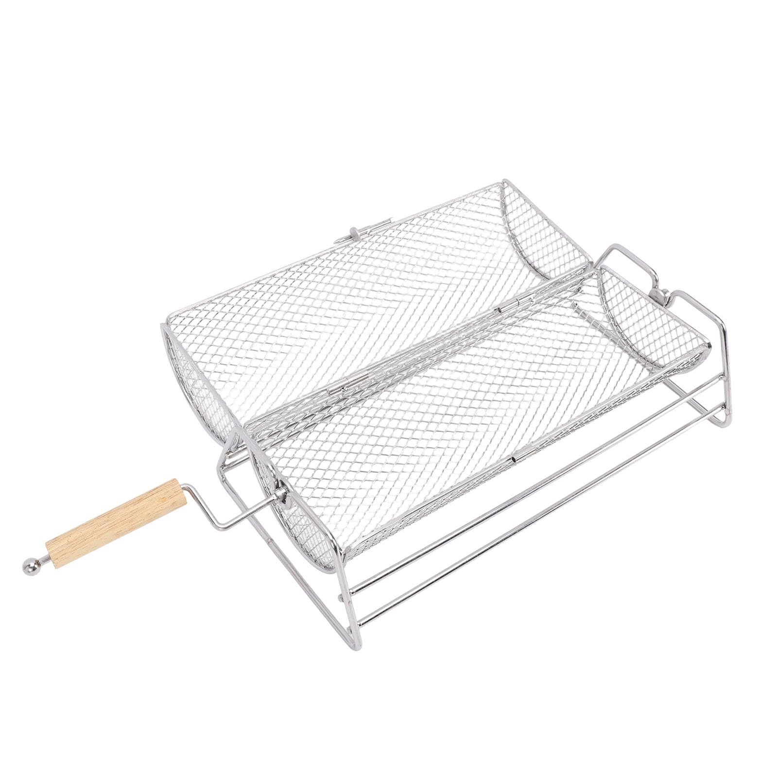 Panier gril en acier au carbone rotatif avec cage barbecue ouvrable