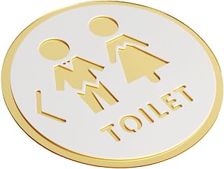 MYCENSE Toilet Sign Restroom Sign Decor Bathroom Decals Toilet Symbol Restroom Sign Bathroom Sign for Restaurant Business Washroom, Style E