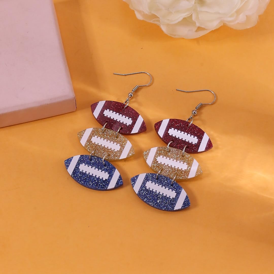 Football Earrings for Women Game Day Earrings Football Helmet Drop Dangle Earring Rugby Earring Sport Lover Gifts for Women - Image 5