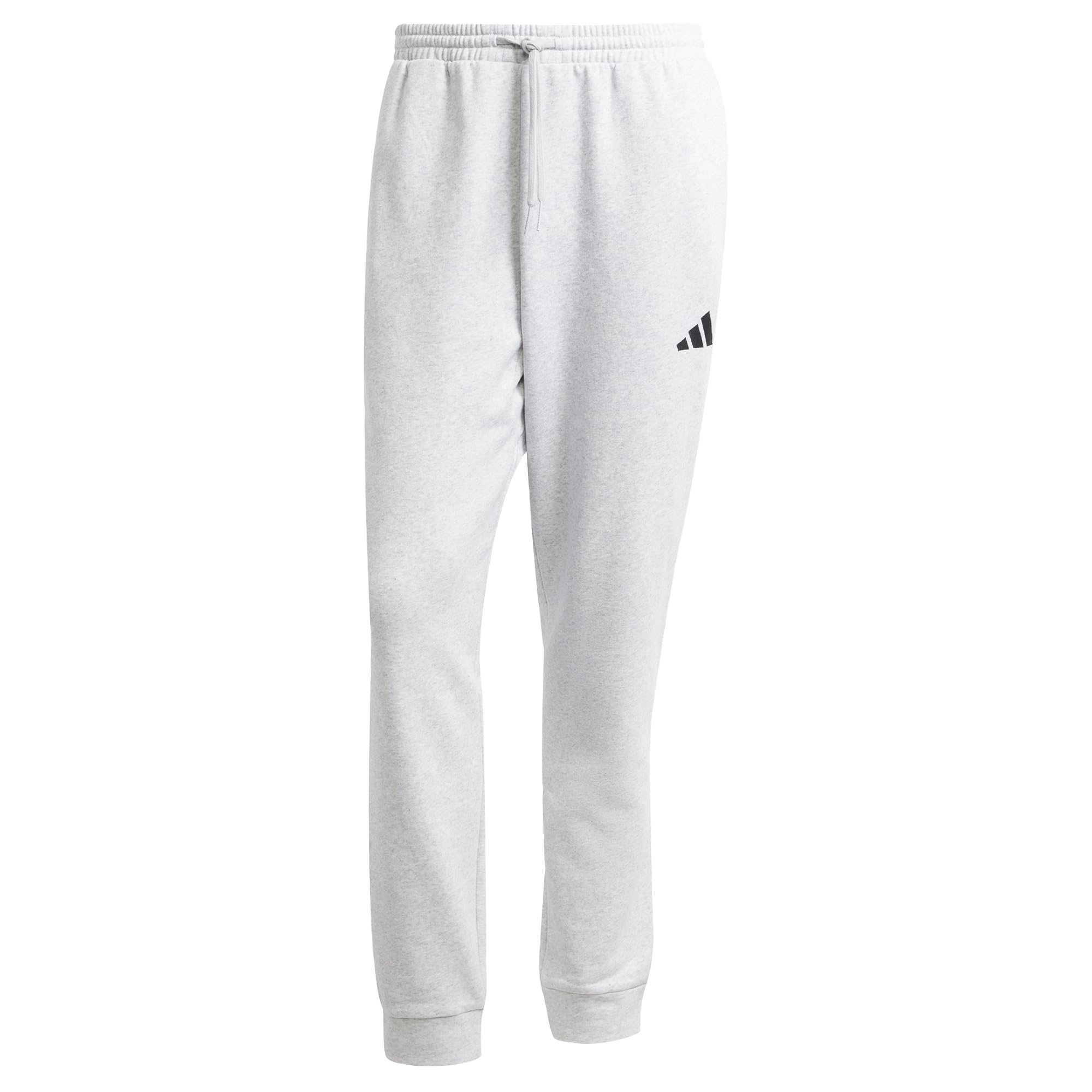 adidas Men's Essentials Feelcozy Fleece Pants, Light Grey Heather/Black, XXL