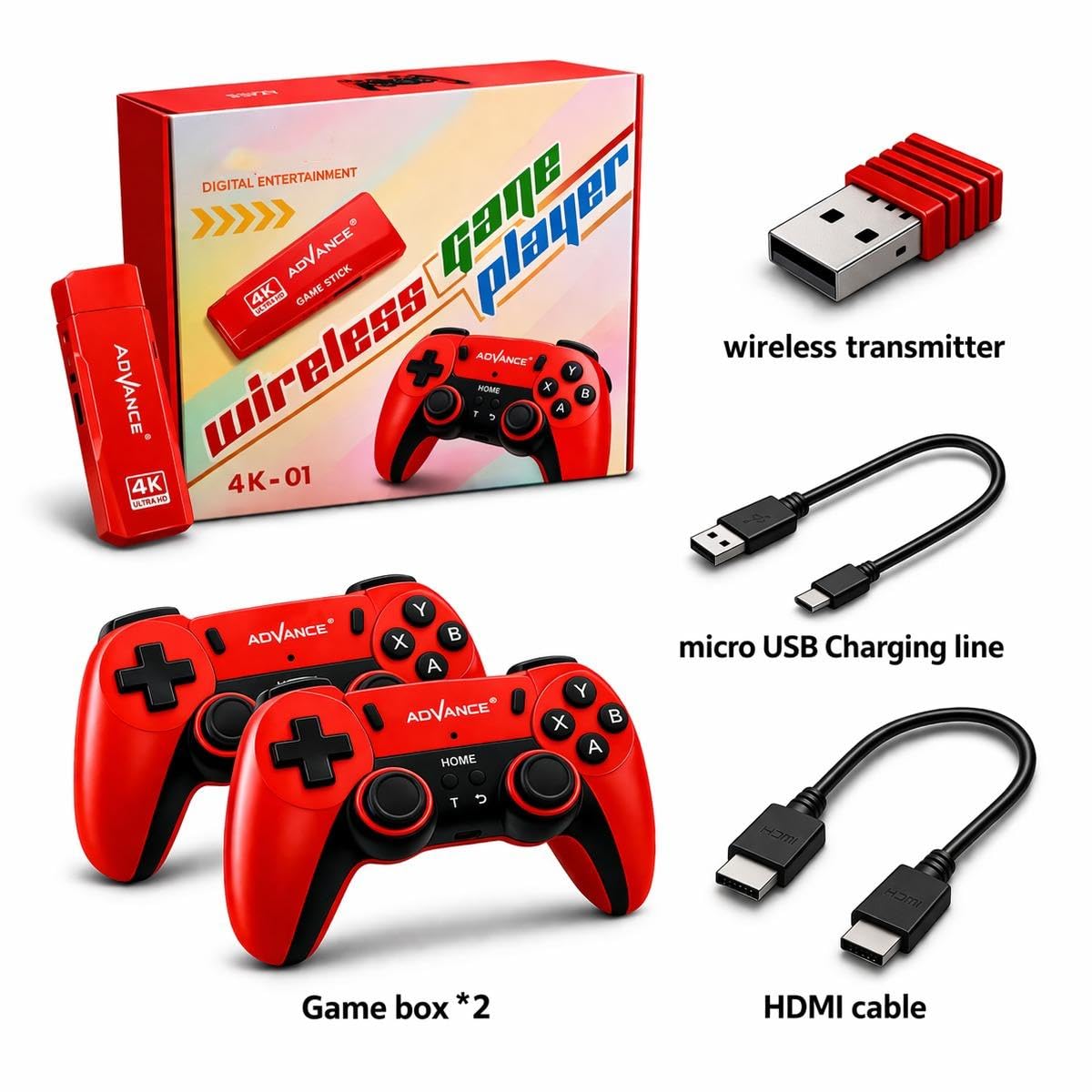 Monex Garments Wireless Retro Game Console Stick with 2 Controllers, 4K HDMI Output, 10000+ Built-in Classic Games, Plug & Play Gaming Console for TV, Supports Dual Player, Internet Not Required 1