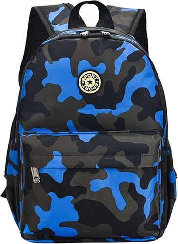 VIDOSCLA Mochilas de camuflaje para primaria,Primary Boys Bookbag,Mini mochila escolar para estudiantes, Azul, Mochilas Daypack