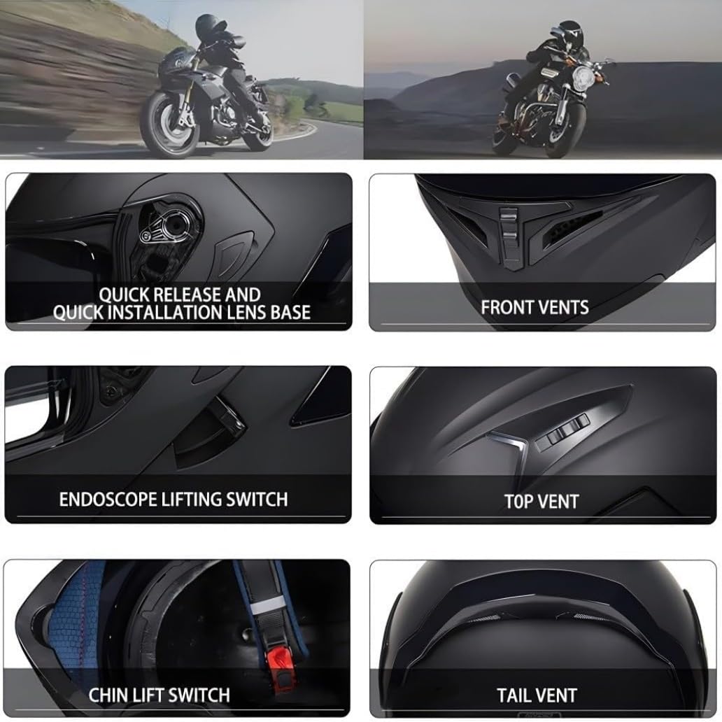 Casco Moto Modular con Bluetooth Integrado, ECE Homologado Casco Integrales Flip Up Moto Jet Scooter, Guantes y Máscara Gratis