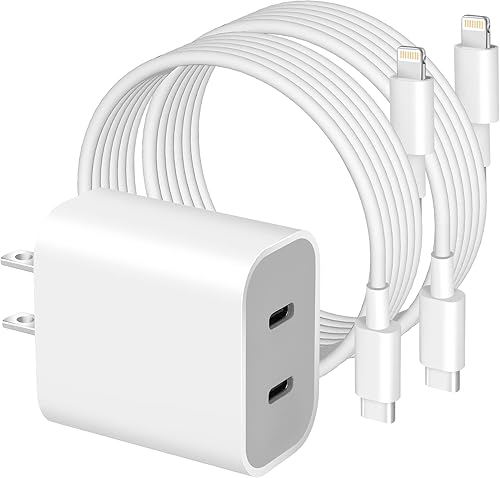 Cargador súper rápido para iPhone 14, cargadores USB C de doble puerto, bloque de carga rápida para iPhone, adaptador de pared USB C de Apple,
