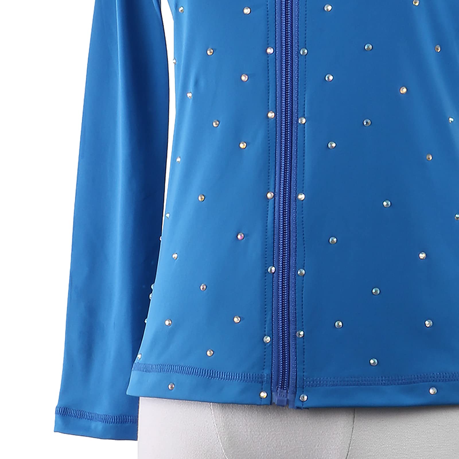 Chaquetas de Patinaje Artístico con Pedrería Mujeres Niñas Alta Elasticidad Abrigos de Patinaje sobre Hielo Ropa de Patinaje de Competición Alto Rendimiento(Size:XXS.,Color:Rosa)