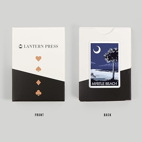 Miniatura 8 de Lantern Press Myrtle Beach, Carolina del Sur, Palmetto Moon (52 cartas de juego, baraja de cartas de tamaño póquer con comodines)