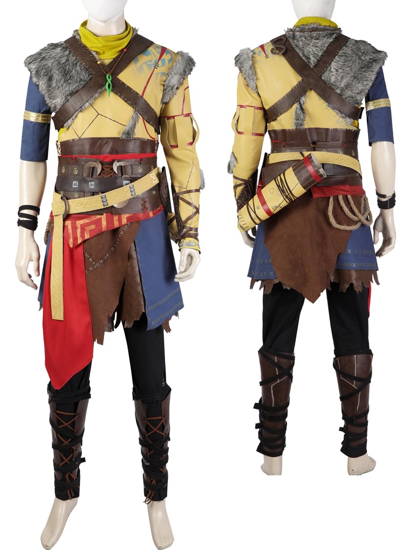 Mens Atreus Costume Suit Game War God Son Atreus Halloween Cosplay Outfits Armor Battle Warrior Uniform