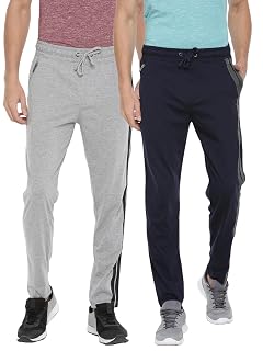 Force NXT Super Combed Cotton Mens Pack of 2 Solid Track Pant
