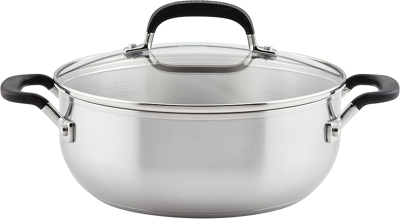 KitchenAid 71021 Stainless Steel Casserole with Lid, 4 Quart -