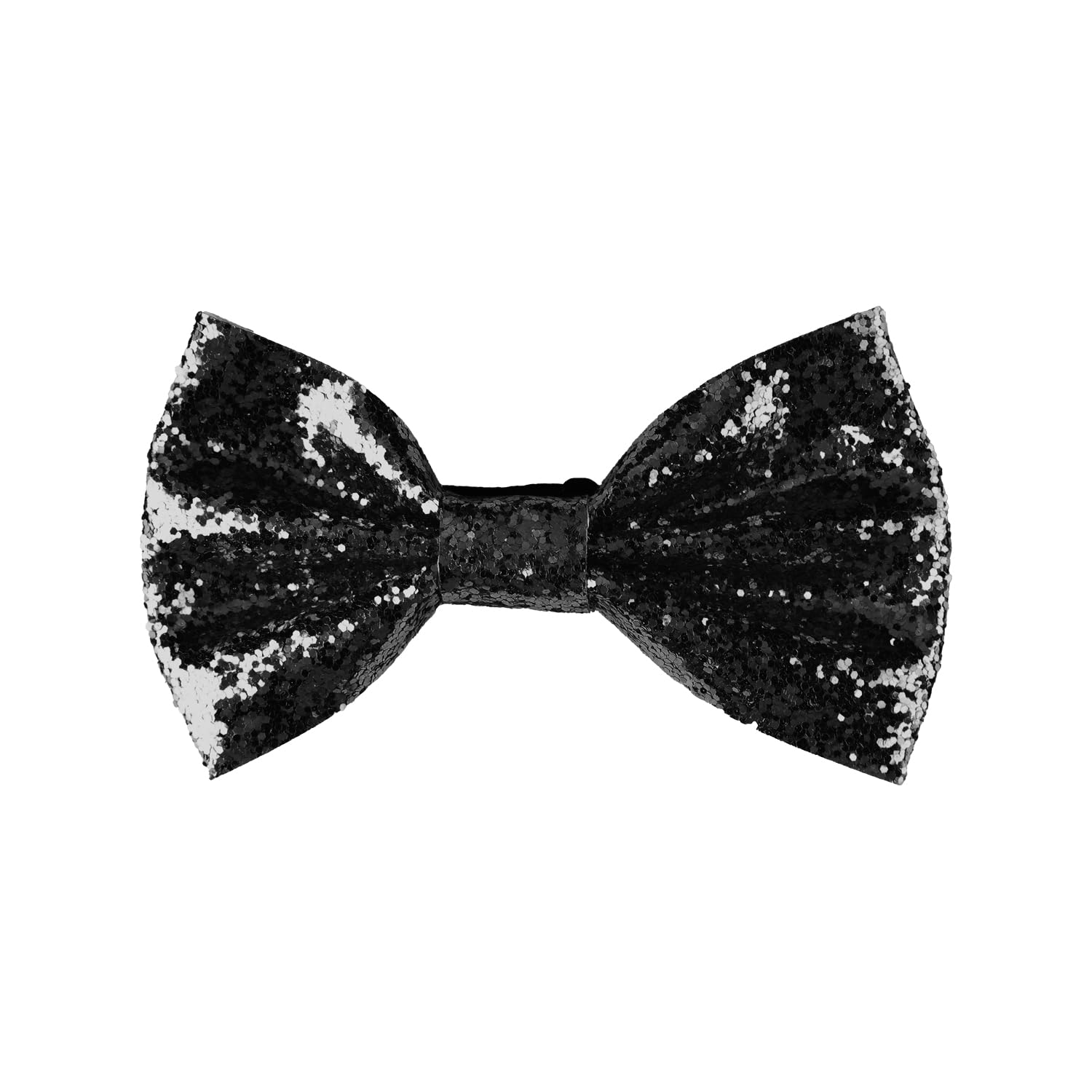 Bojueshaw Men's Black Sparkling Glitter Bow Tie,Adjustable Pre-Tied Sequin Bowtie,Sequin Costume Accessories Party Fancy Dress Costume(Black)