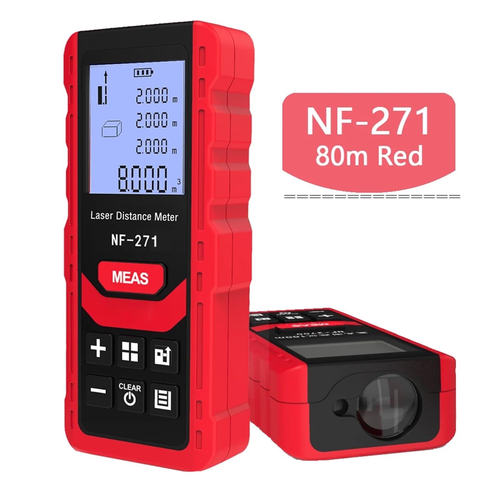 Laser Distance Meter 40M 80M Rangefinder Tape Range Finder Measure Device Digital Ruler Test Tool(NF-271-80m)