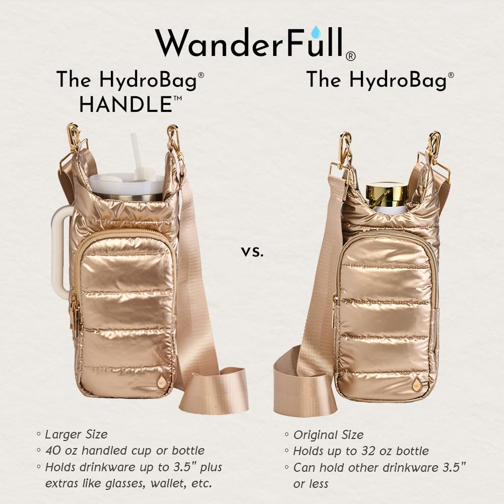 WanderFull Manico Hydrobag oro con finiture in pelle vegana