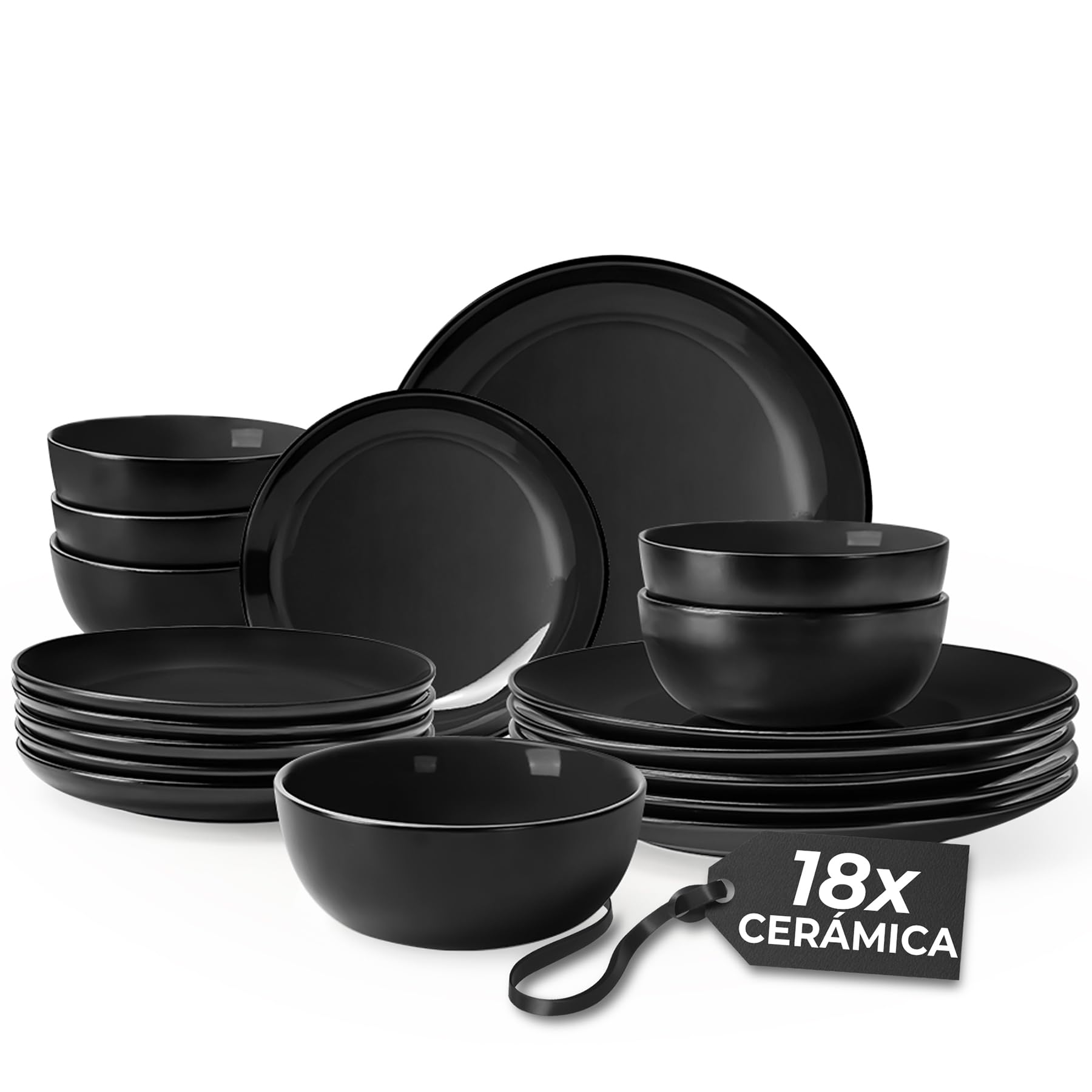 MIAMIO - 6 x 500ml Juego De Cuencos/Tazones Exterior Negro Interior De Color - Le Papillon Colección (Multicolor) — view 44