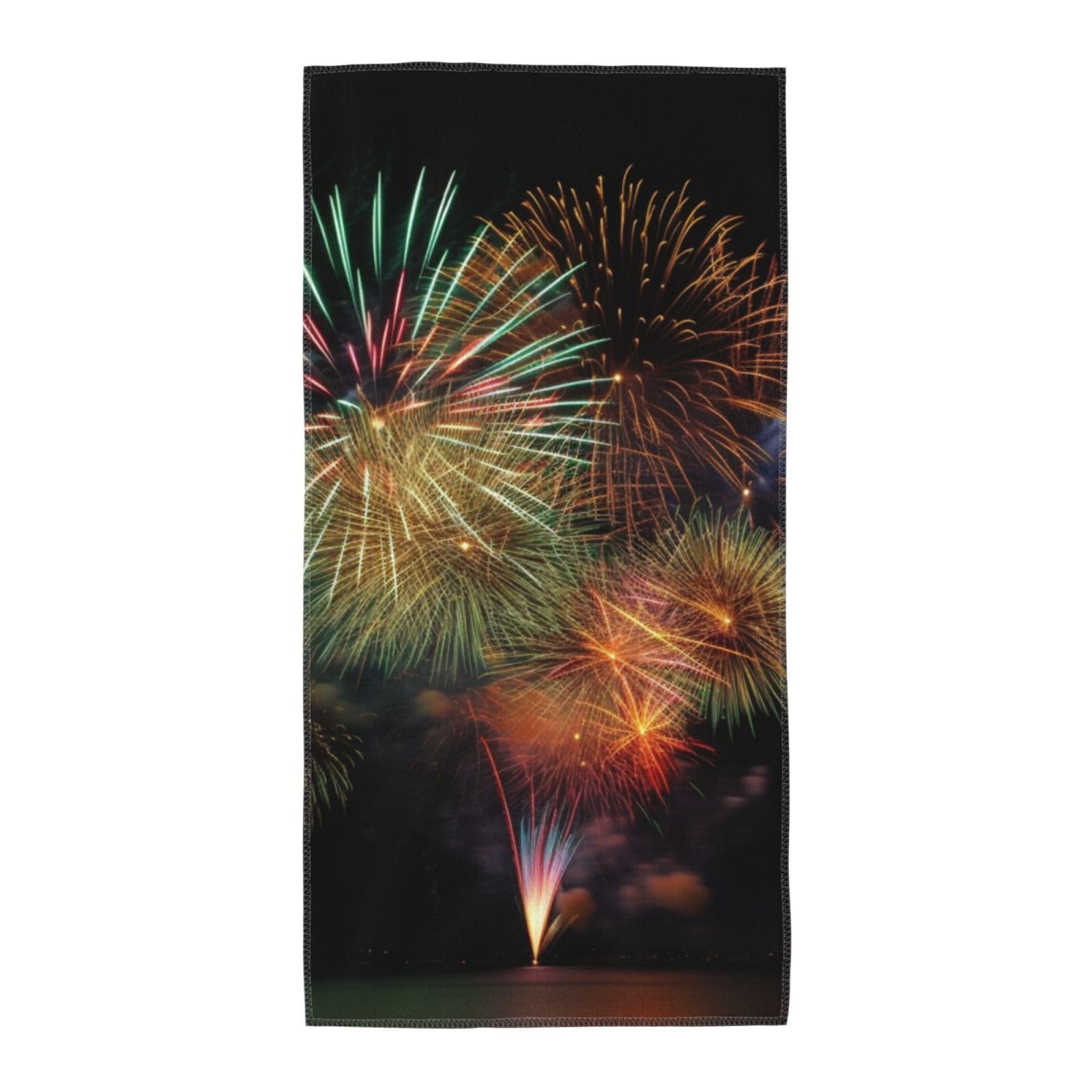 FekiLoot Absorbent Hand Towels 13.8"X27.5" Decorative Bathroom Towel Soft Microfiber Face Towel Fireworks Dish Kitchen Towels for Bathroom Kitchen Hotel Spa Bath Towels