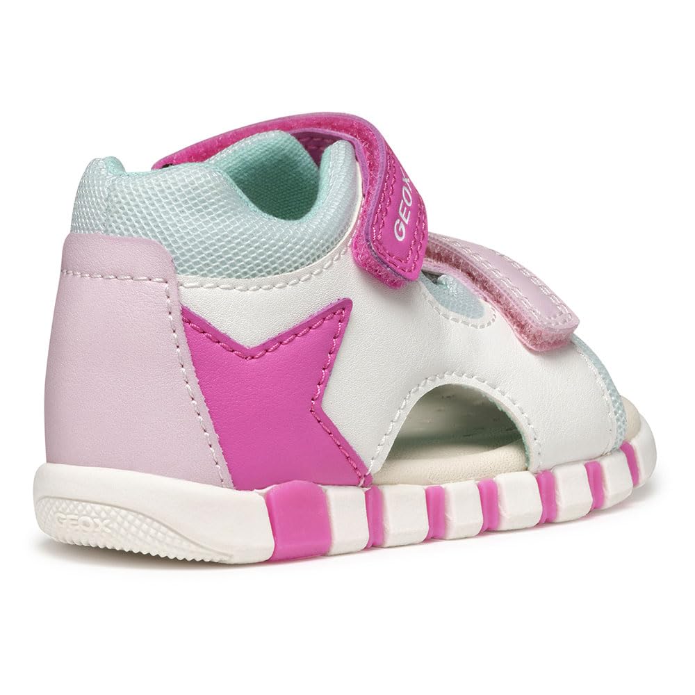 Geox B SANDAL IUPIDOO GIR - Sandalo Baby - Madchen, White/Fuchsia,