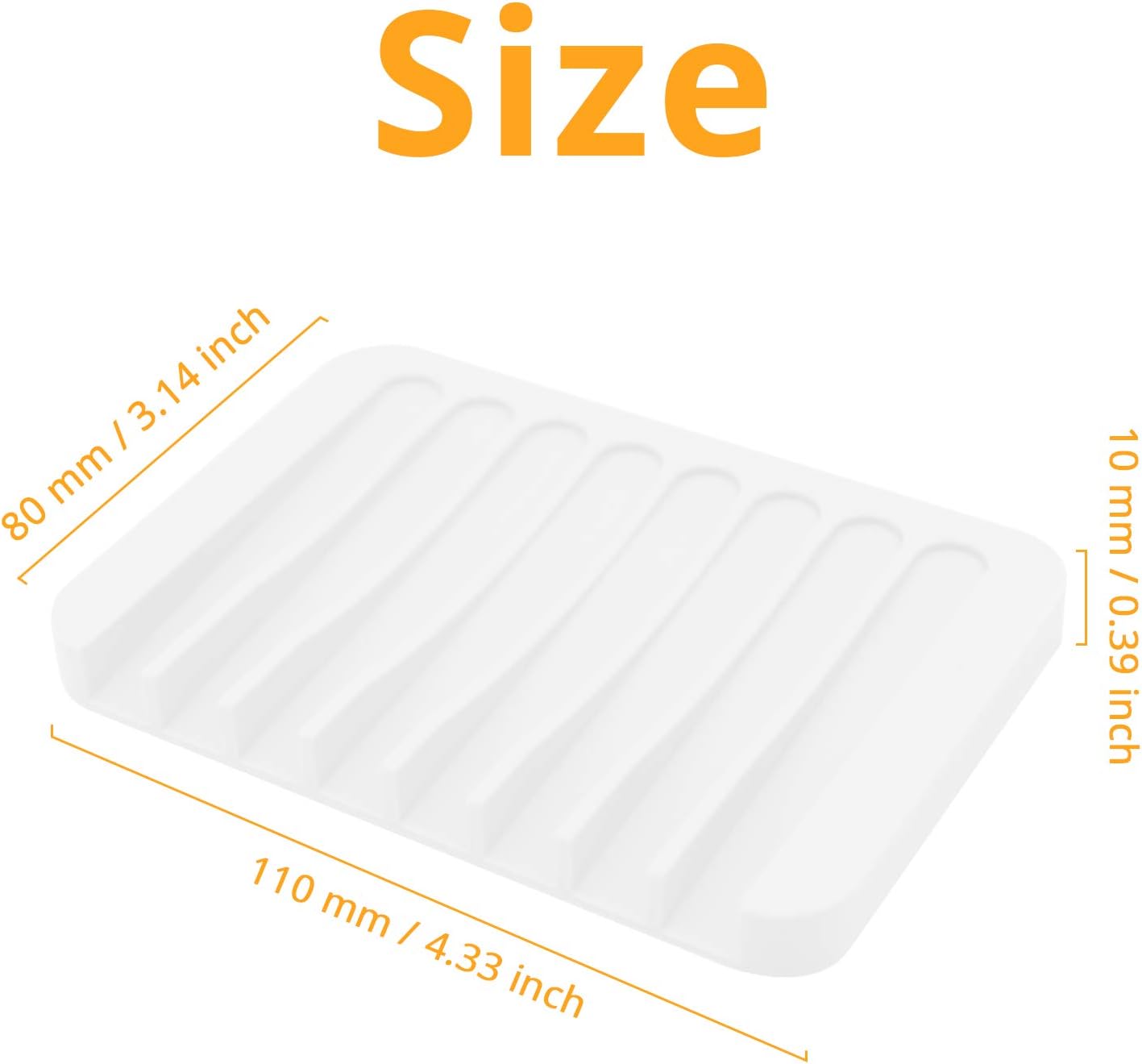 KUFUNG Soap Tray, Flexible Silicone Soap Dish, Soap Case Holder for Bathroom Shower Waterfall Drainer Kitchen, Keep Soap Dry & Easy to Clean (White)