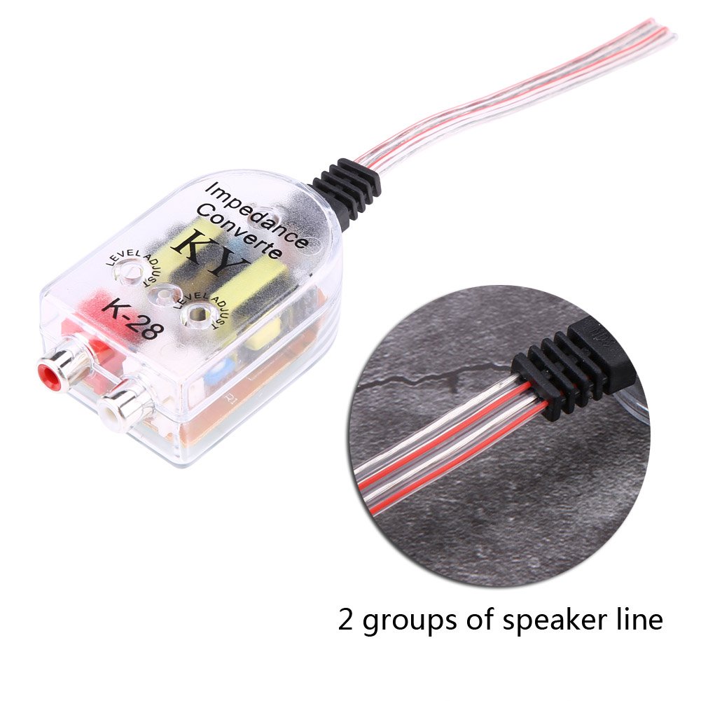 Keenso K-28 converter showing two groups of speaker line inputs