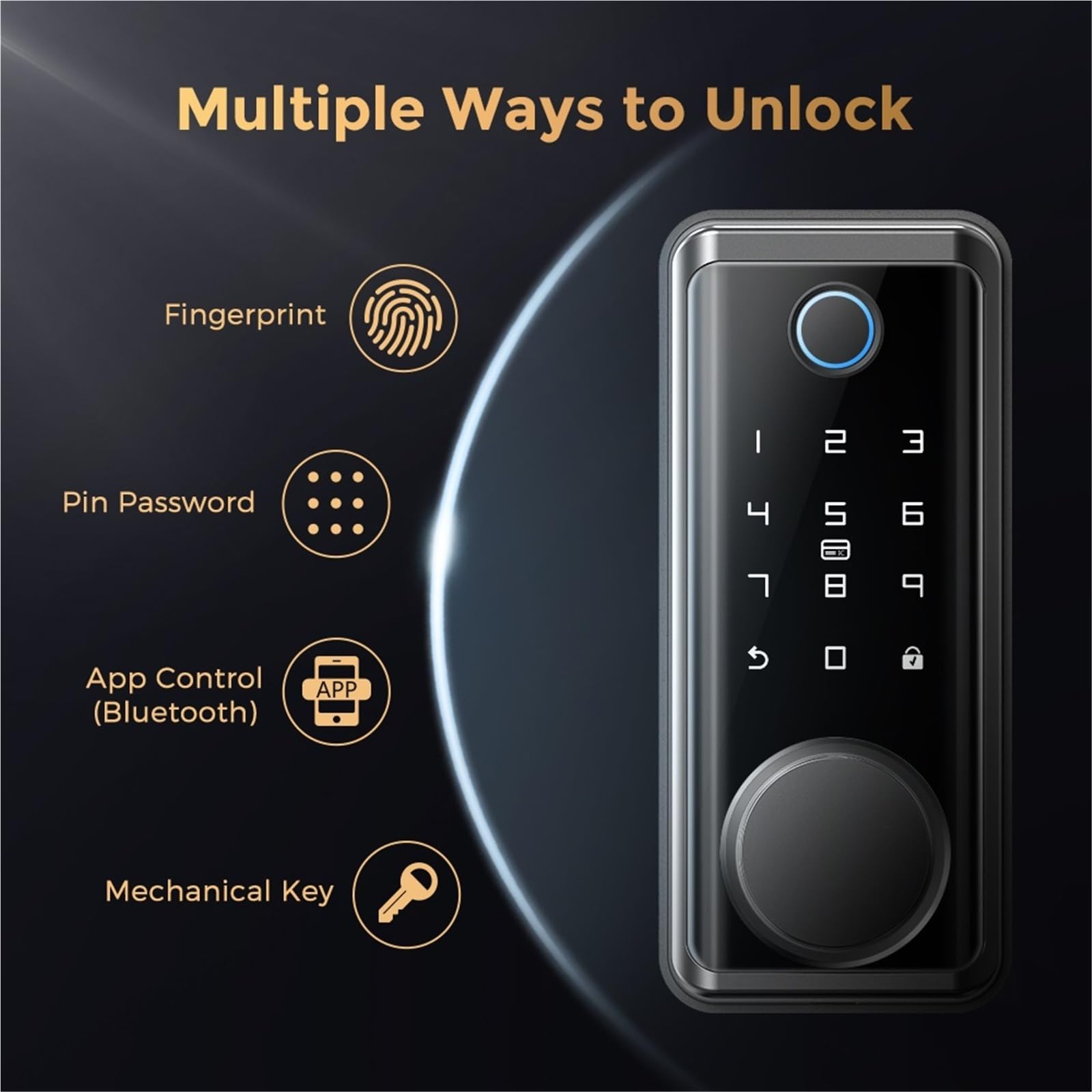 Inteligentny zamek do drzwi drewnianych Hasło Odcisk palca Bluetooth Elektroniczny zakleszczenie Klucz mechaniczny Automatyczna blokada aplikacji Cyfrowy ryglowy Biuro Handlowe