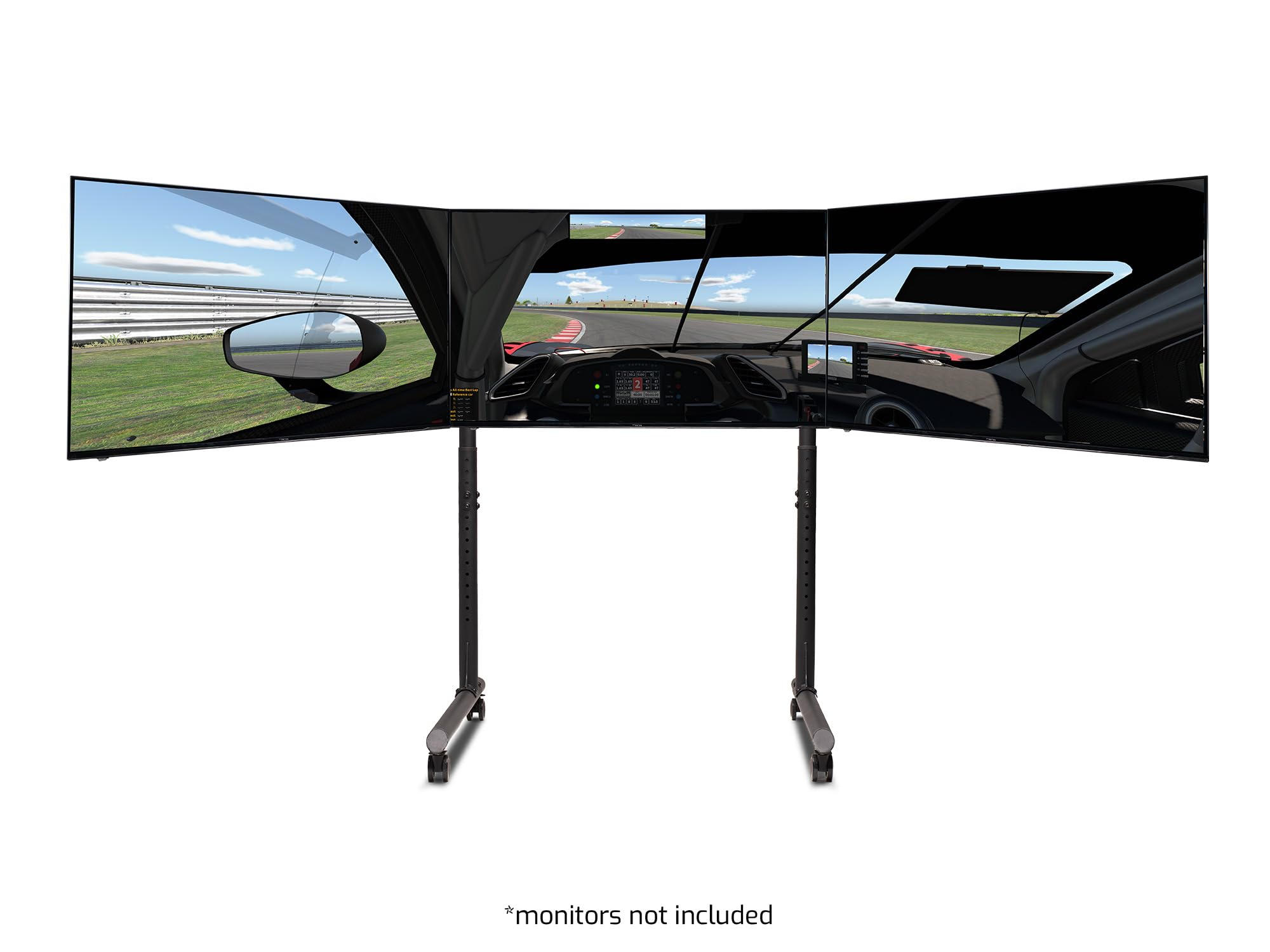Next Level Racing Round Tube Freestanding Triple Monitor Stand (NLR-R011) - 3