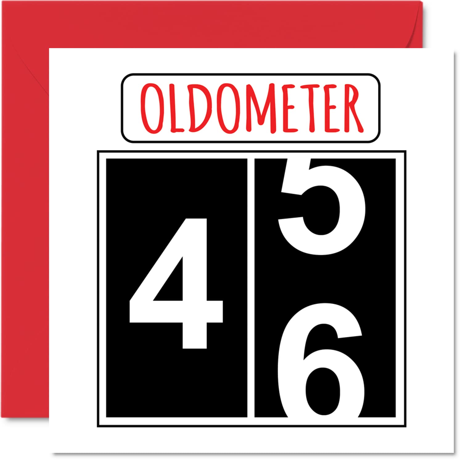 Fun 46th Birthday Cards for Men Woman - Oldometer - Happy Birthday Card for Dad Mum Brother Sister Grandad Nanny Grandma Uncle Auntie, 145mm Greeting Cards, 46th Card