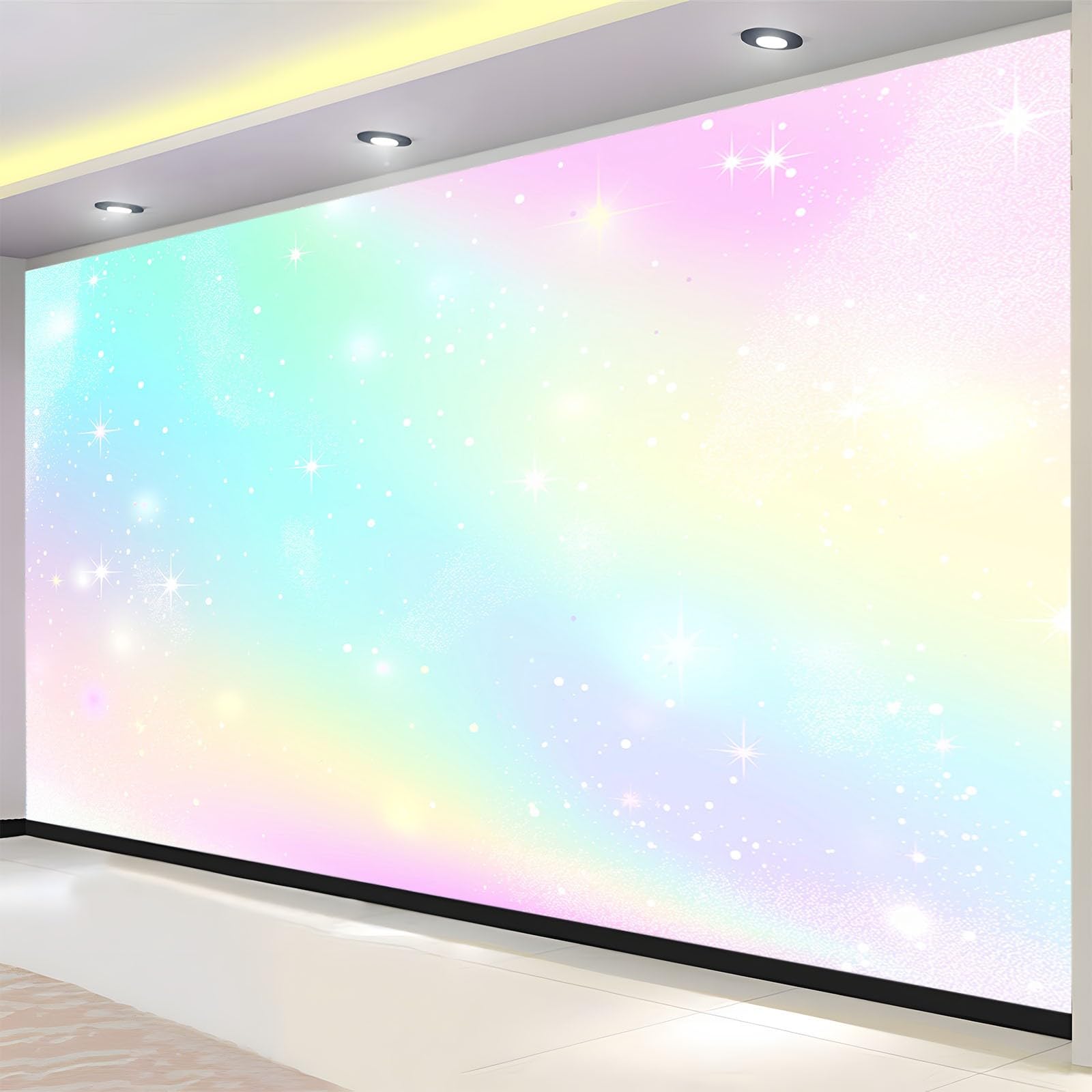 Tapete 3D Fototapete Regenbogen-Gradientenhintergrund Mädchen 250x175 cm Vliestapete Wandtapete Wandbilder 3D Druck Foto Tapeten für Wohnzimmer Schlafzimmer Vlies Tapete Motivtapeten