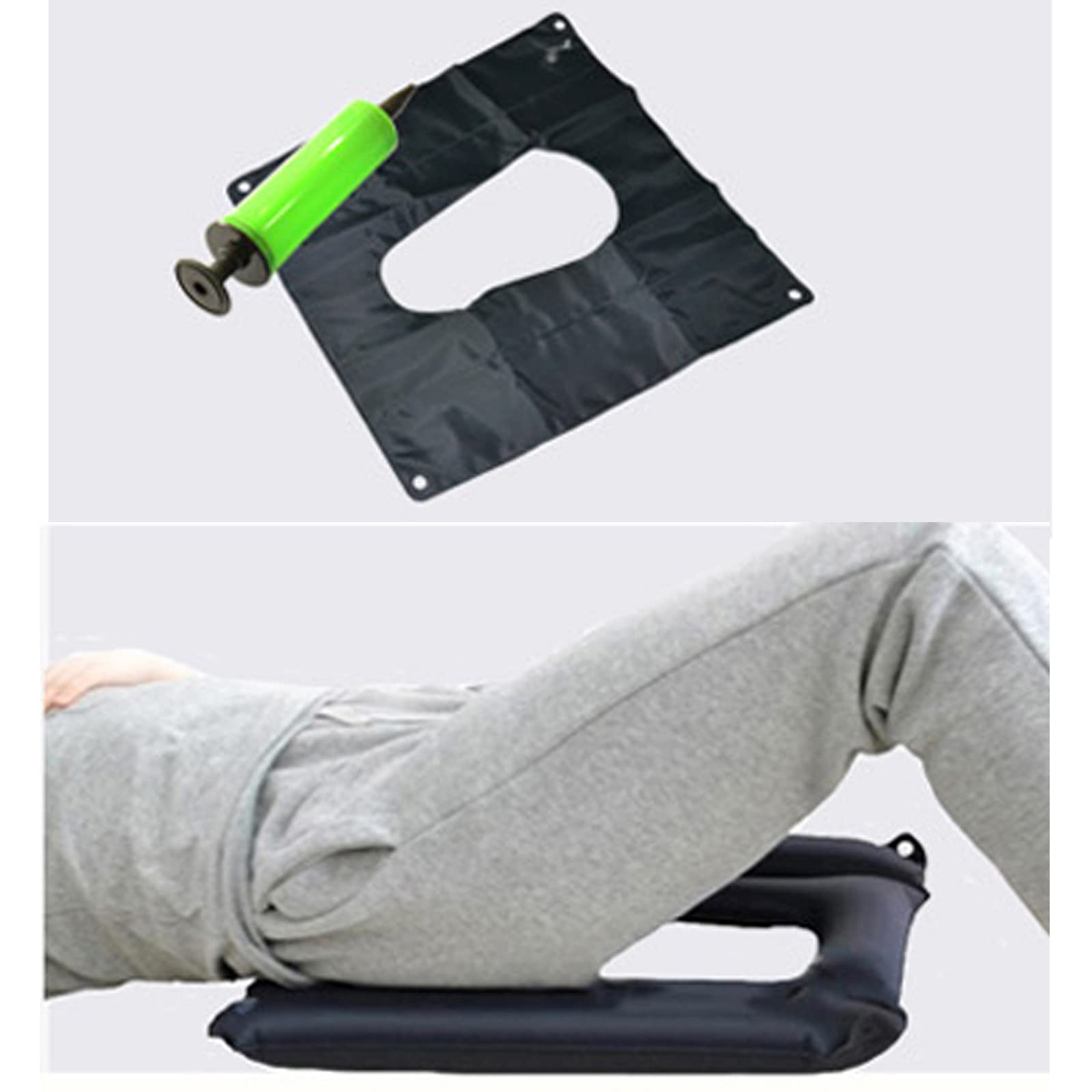 Cojín de Asiento Inflable de Aire, Silla de Ruedas portátil con Alivio de presión antiescaras, Volumen Ajustable para Pacientes en Cama, Ancianos, Azul Marino (Azul Marino) (Azul Marino)
